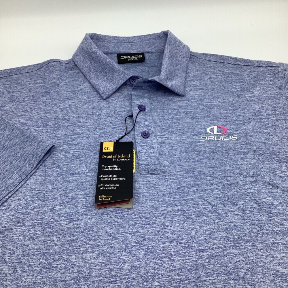 Druids Mens Short Sleeve‎ Golf Polo Blue Size XL NWT